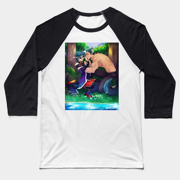 Sheith - Wolf & Witch Baseball T-Shirt by Iwonn